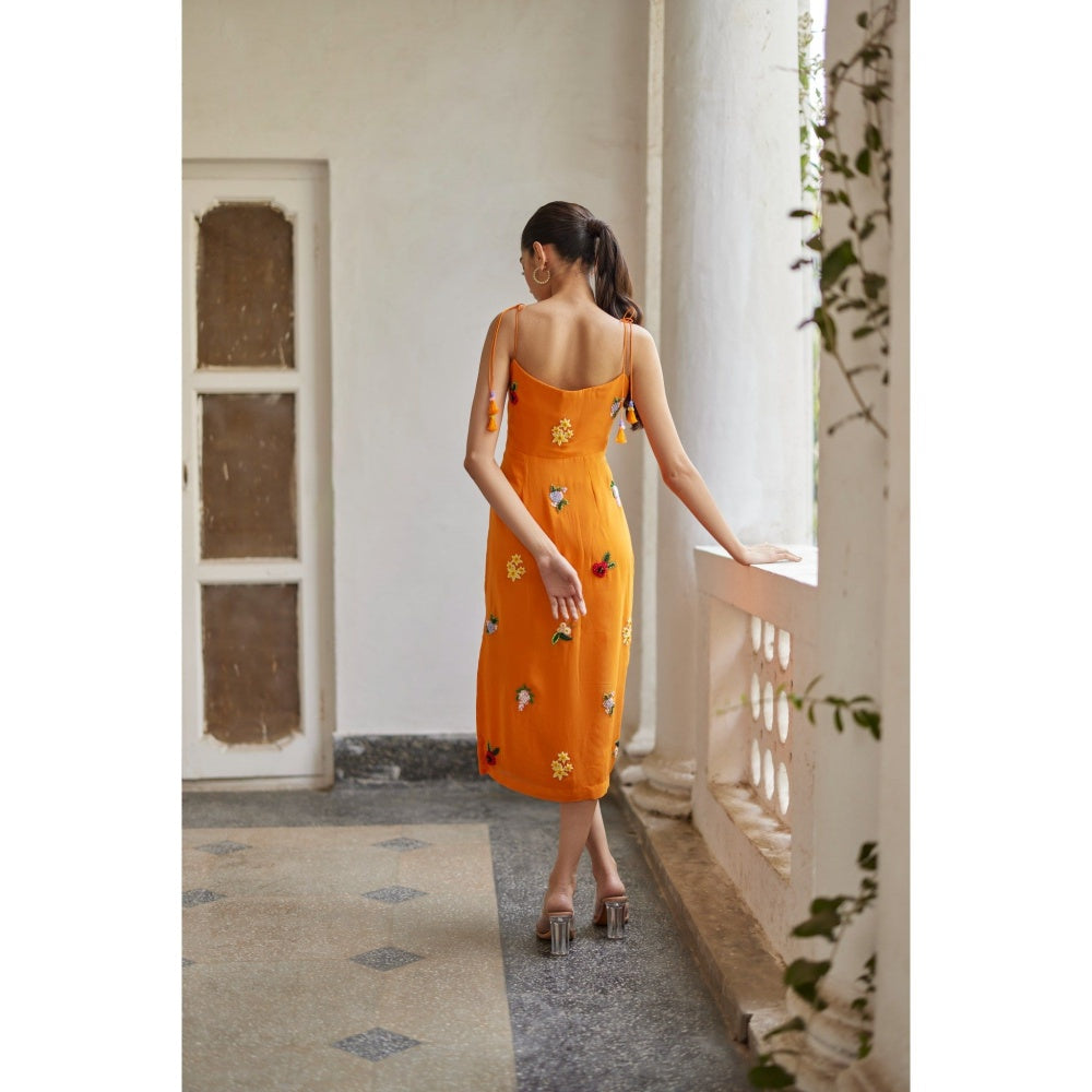 BETRUE Orange Sunshine Straight Dress
