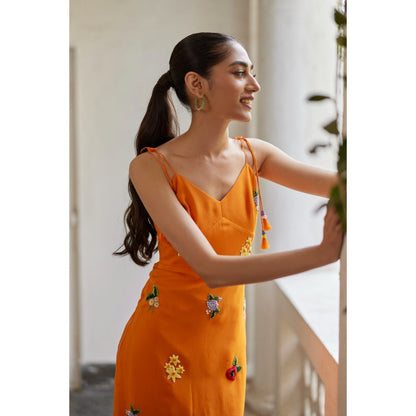BETRUE Orange Sunshine Straight Dress