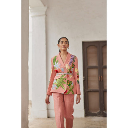BETRUE Peach Peony Embroidered Jacket