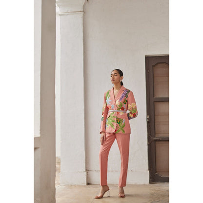 BETRUE Peach Peony Narrow Pants