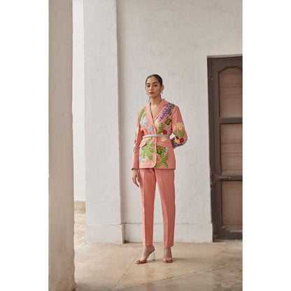 BETRUE Peach Peony Narrow Pants