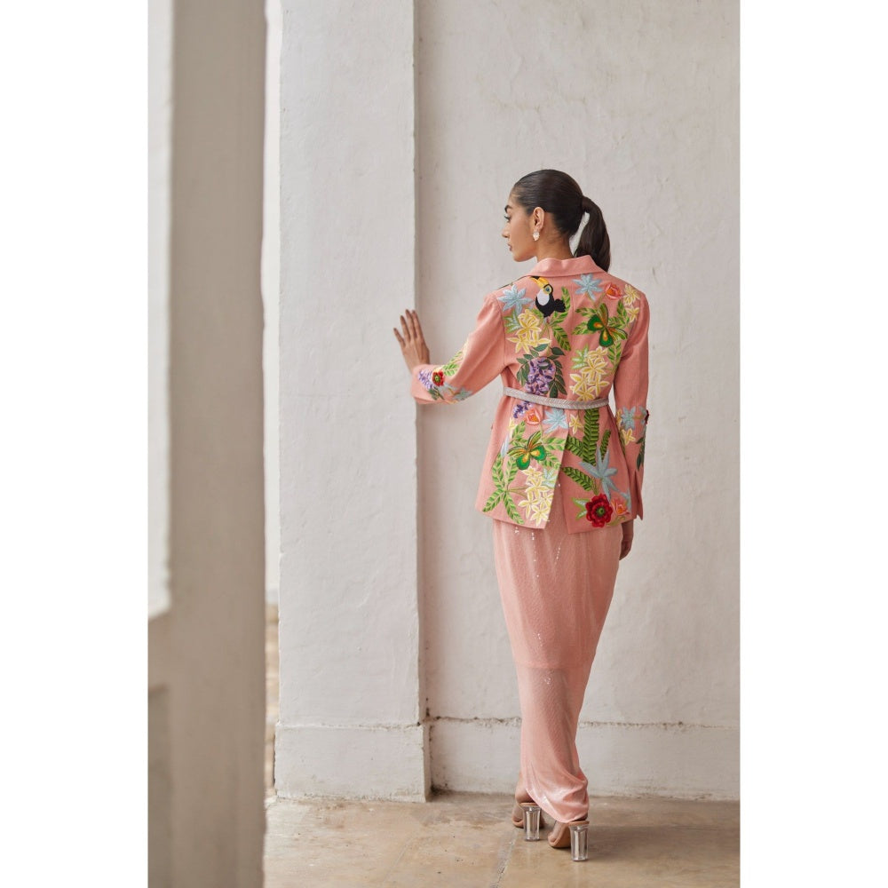 BETRUE Peach Garden Sequins Drape Skirt