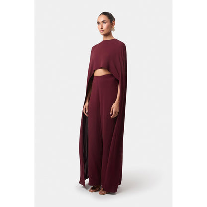 BEYOND Wine Alaia Asymmetrical Overlay Top