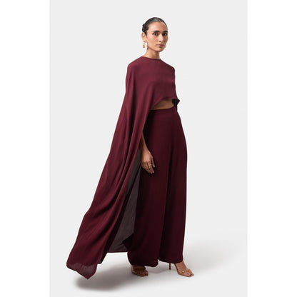 BEYOND Wine Alaia Asymmetrical Overlay Top