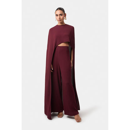 BEYOND Wine Alaia Asymmetrical Overlay Top