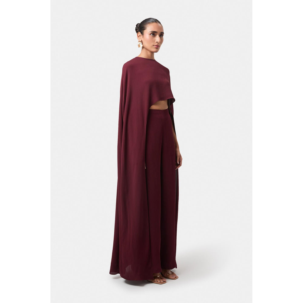 BEYOND Wine Alaia Asymmetrical Overlay Top