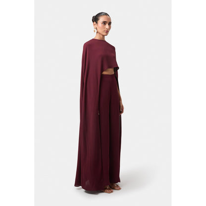 BEYOND Wine Alaia Asymmetrical Overlay Top