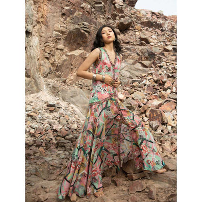 Bhanuni by Jyoti Women Printed Multi-Color Maxi Dress