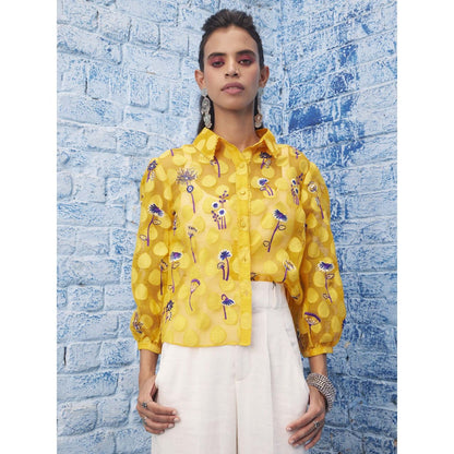 Bhanuni by Jyoti Yellow Highlighter Shirt