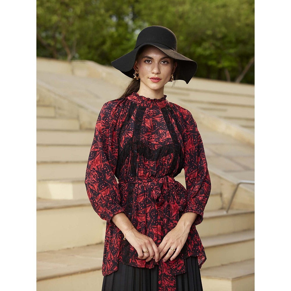 Bhanuni by Jyoti Imperial Red Printed Top