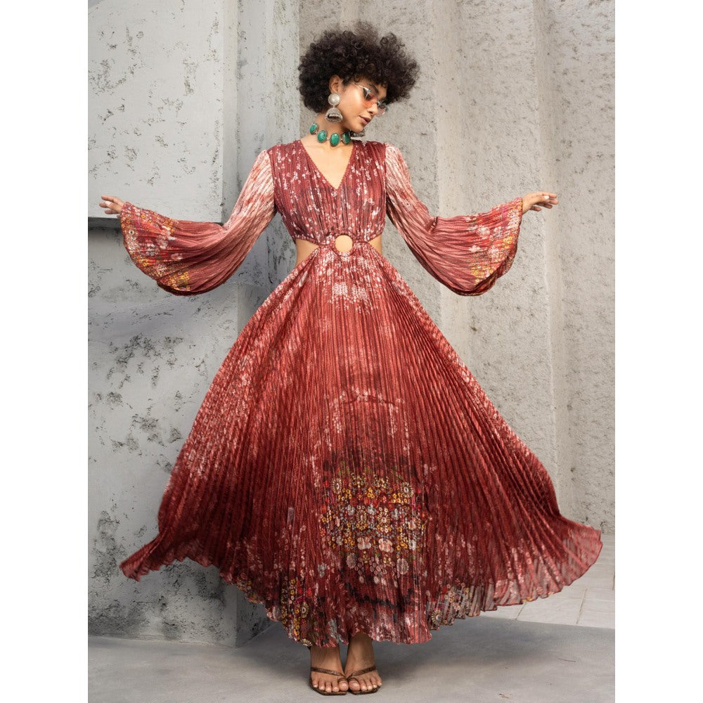 Bhanuni by Jyoti Rusty Red Maxi Dress