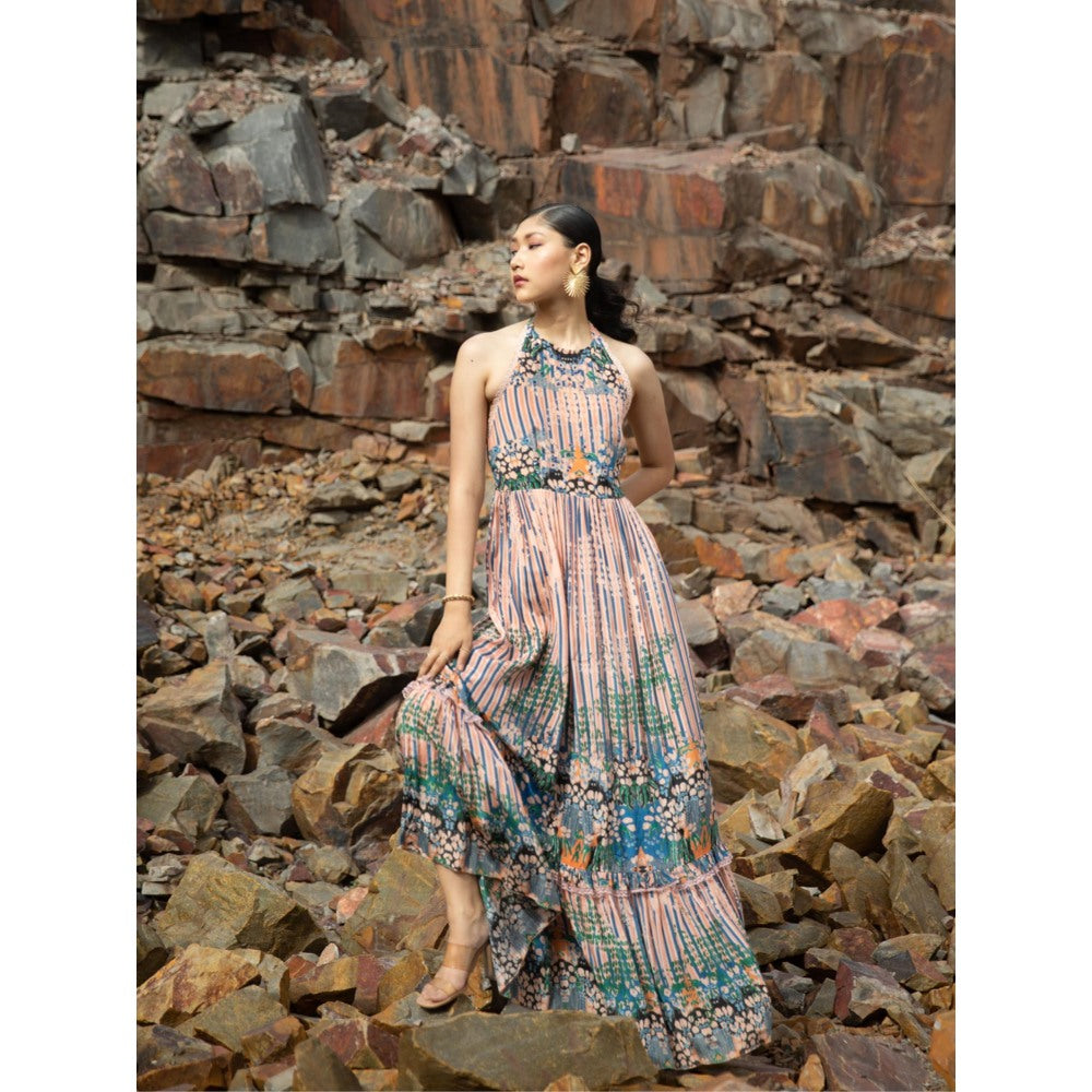 Bhanuni by Jyoti Multi-Colour Pastel Cornflower Maxi Dress