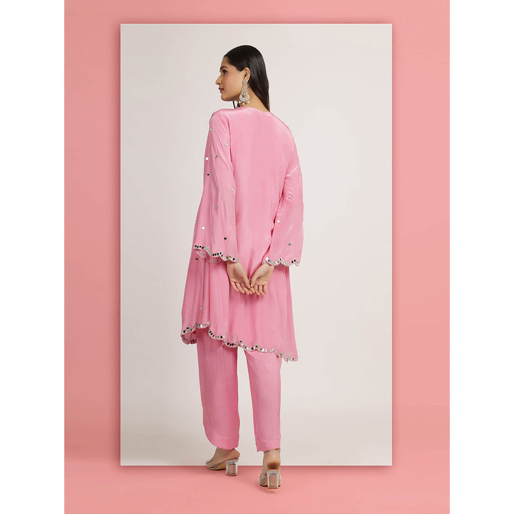 Bha-Sha Pink Rakhi Kurta With Pant