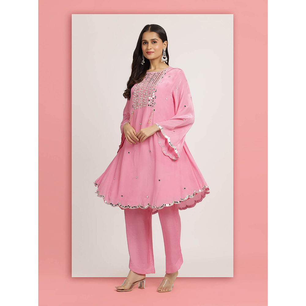 Bha-Sha Pink Rakhi Kurta With Pant