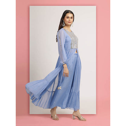 Bha-Sha Blue Rashi Kurta With Palazzo