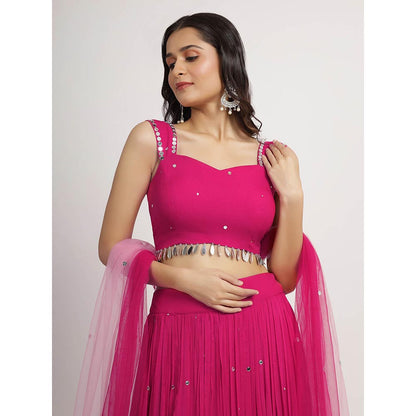 Bha-Sha Pink Aaradhya Blouse With Lehenga And Dupatta