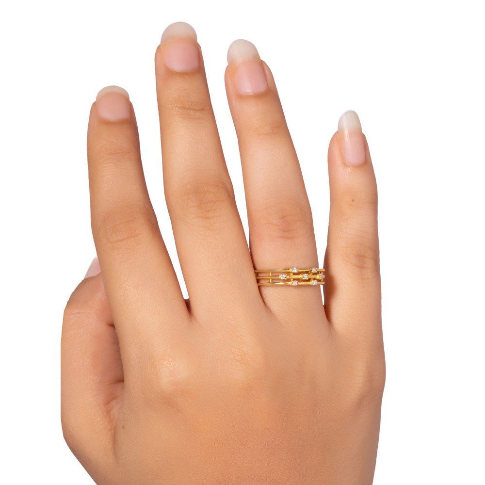 Bijou Co. Cascade Lab Grown Diamond Ring - White
