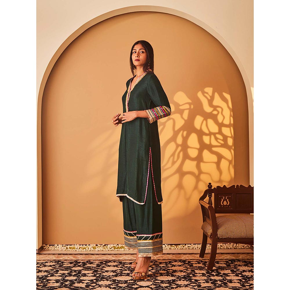 Bo Tree Green Arzoo Kurta with Pant (Set of 2)