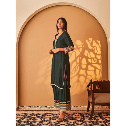 Bo Tree Green Arzoo Kurta with Pant (Set of 2)