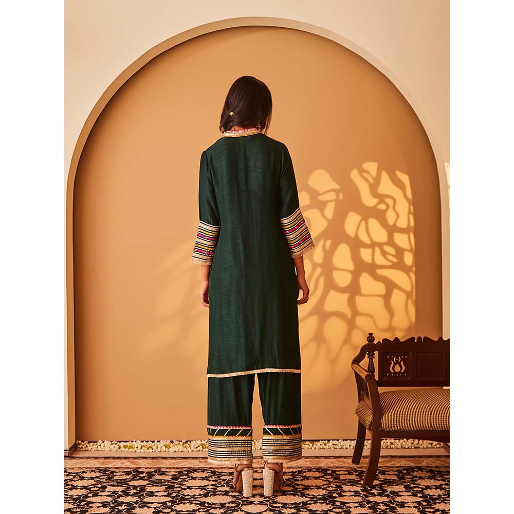 Bo Tree Green Arzoo Kurta with Pant (Set of 2)