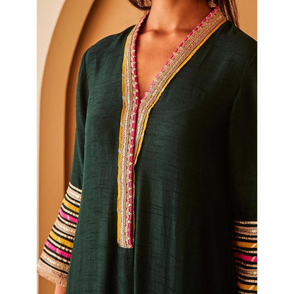Bo Tree Green Arzoo Kurta with Pant (Set of 2)