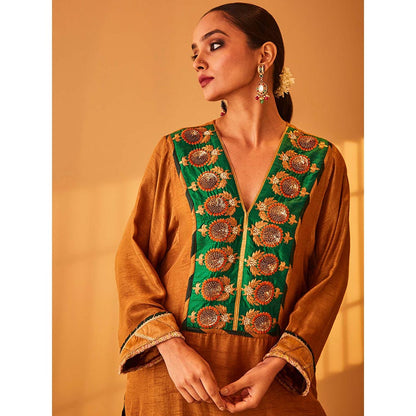 Bo Tree Brown Mehar-E-Khuda Kurta with Pant (Set of 2)