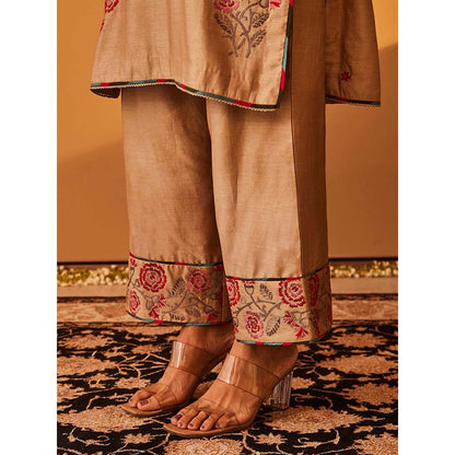 Bo Tree Beige Mahara Kurta with Pant and Dupatta (Set of 3)