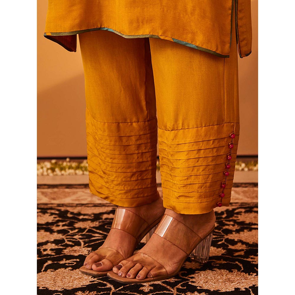 Bo Tree Yellow Sambul Kurta with Pant and Dupatta (Set of 3)