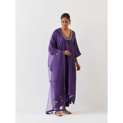 BRIH Purple Grape Embroidered Dupatta