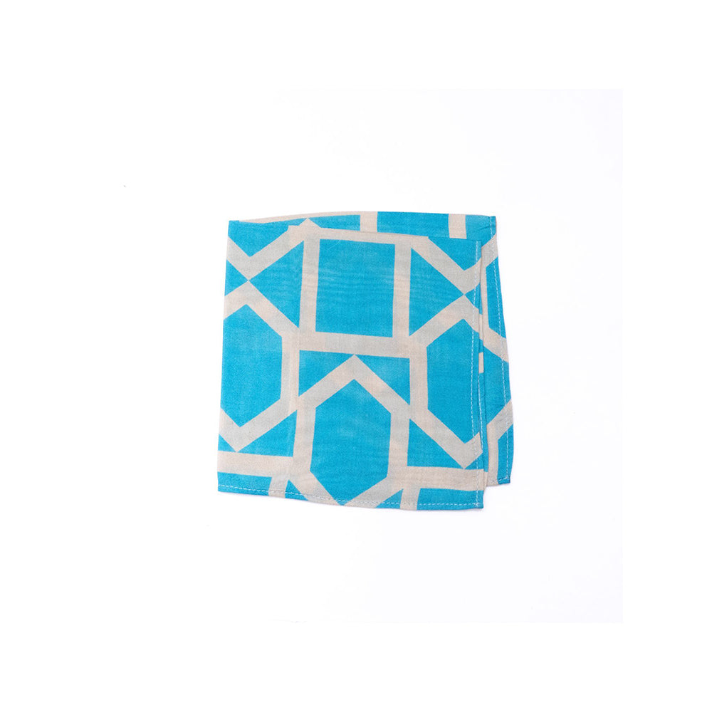 Bubber Blu Hex Pocket Square