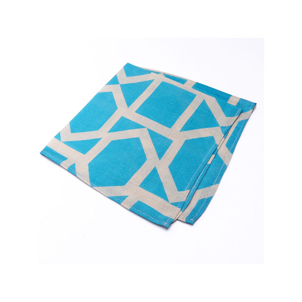 Bubber Blu Hex Pocket Square
