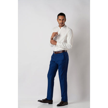Bubber Blu Blanca Off White Chinese Collar Shirt