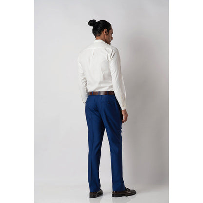 Bubber Blu Blanca Off White Chinese Collar Shirt