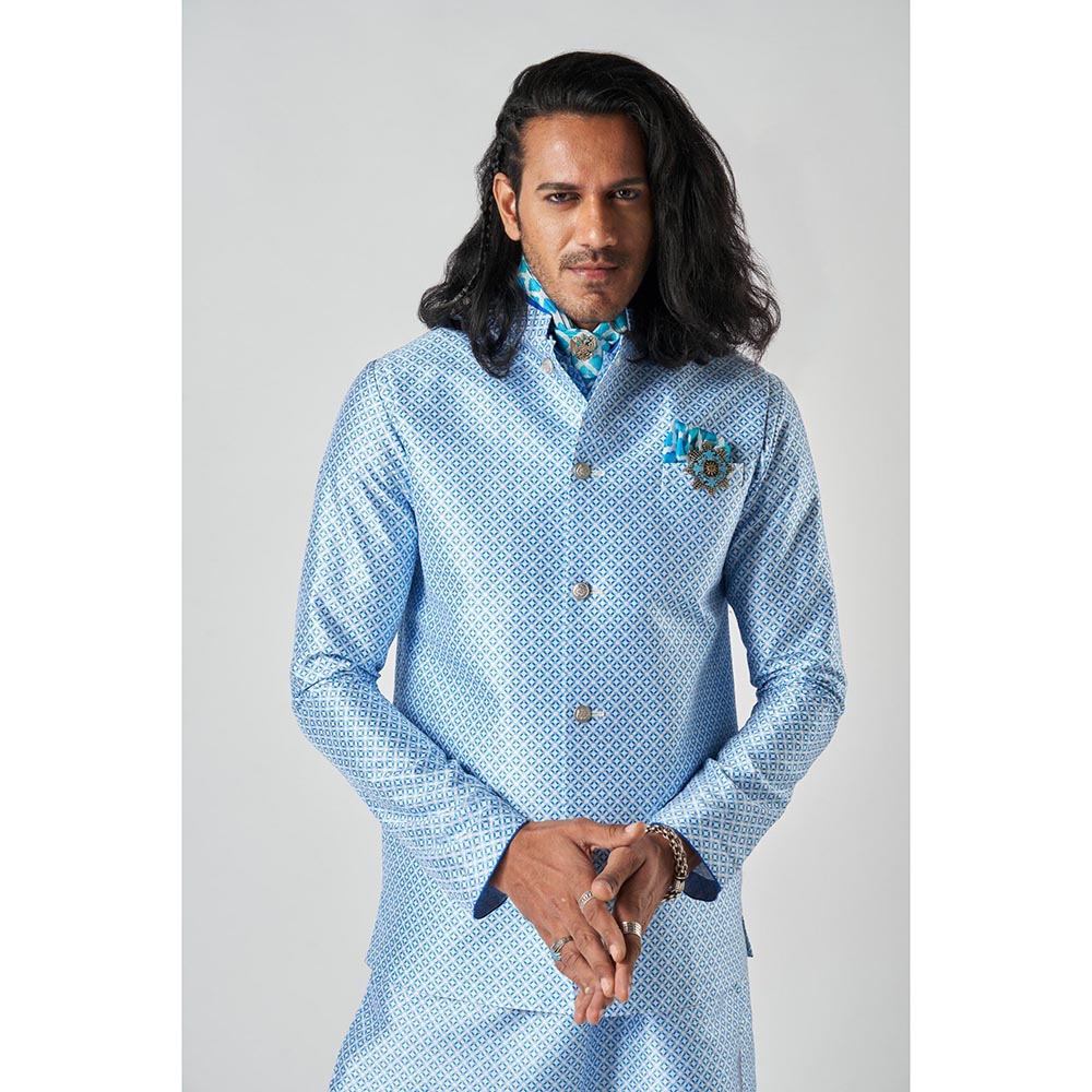 Bubber Blu Bastian Sky Compass Rose Light Blue Kurta