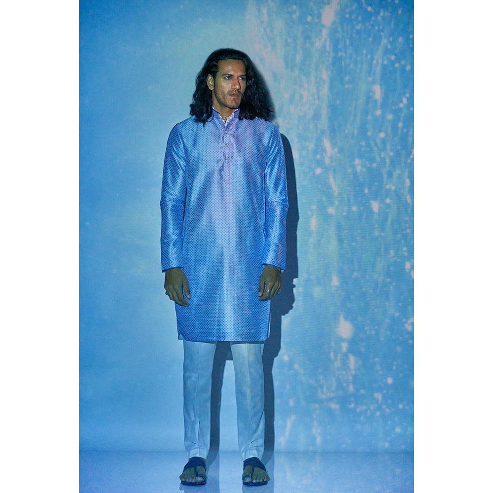 Bubber Blu Brenton White Cardinal Light Blue Kurta