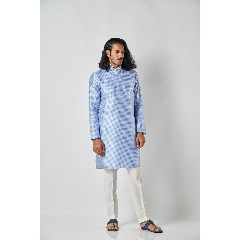 Bubber Blu Brenton White Cardinal Light Blue Kurta