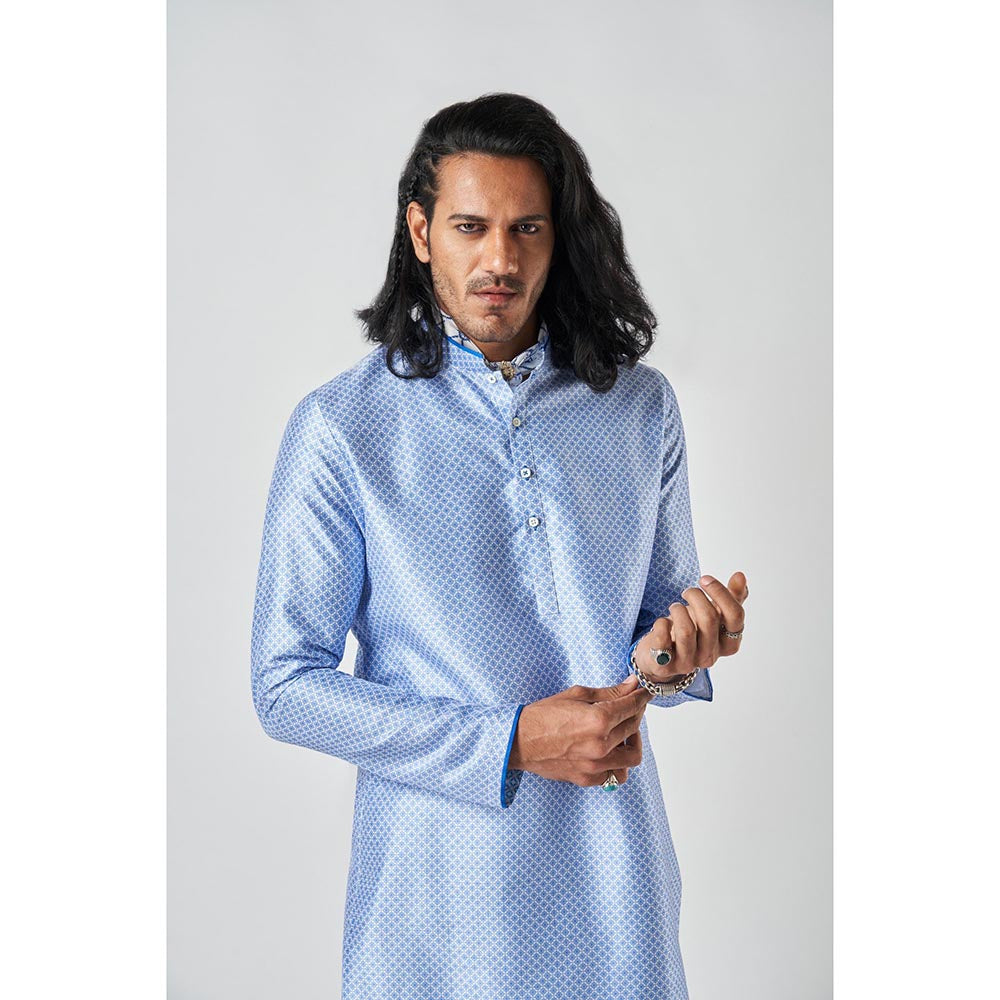 Bubber Blu Brenton White Cardinal Light Blue Kurta
