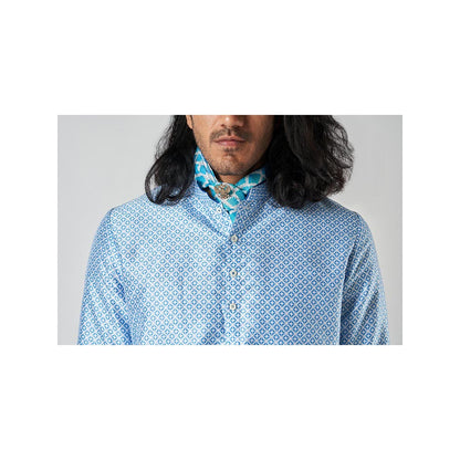 Bubber Blu Adrian White Caspian Light Blue Kurta