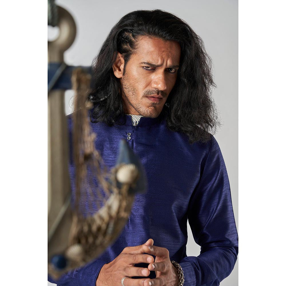 Bubber Blu Davey Indigo Helm Navy Blue Kurta