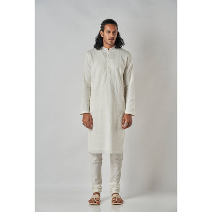 Bubber Blu Bradford Textured Off White Kurta