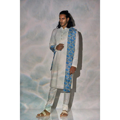 Bubber Blu Bradford Textured Off White Kurta
