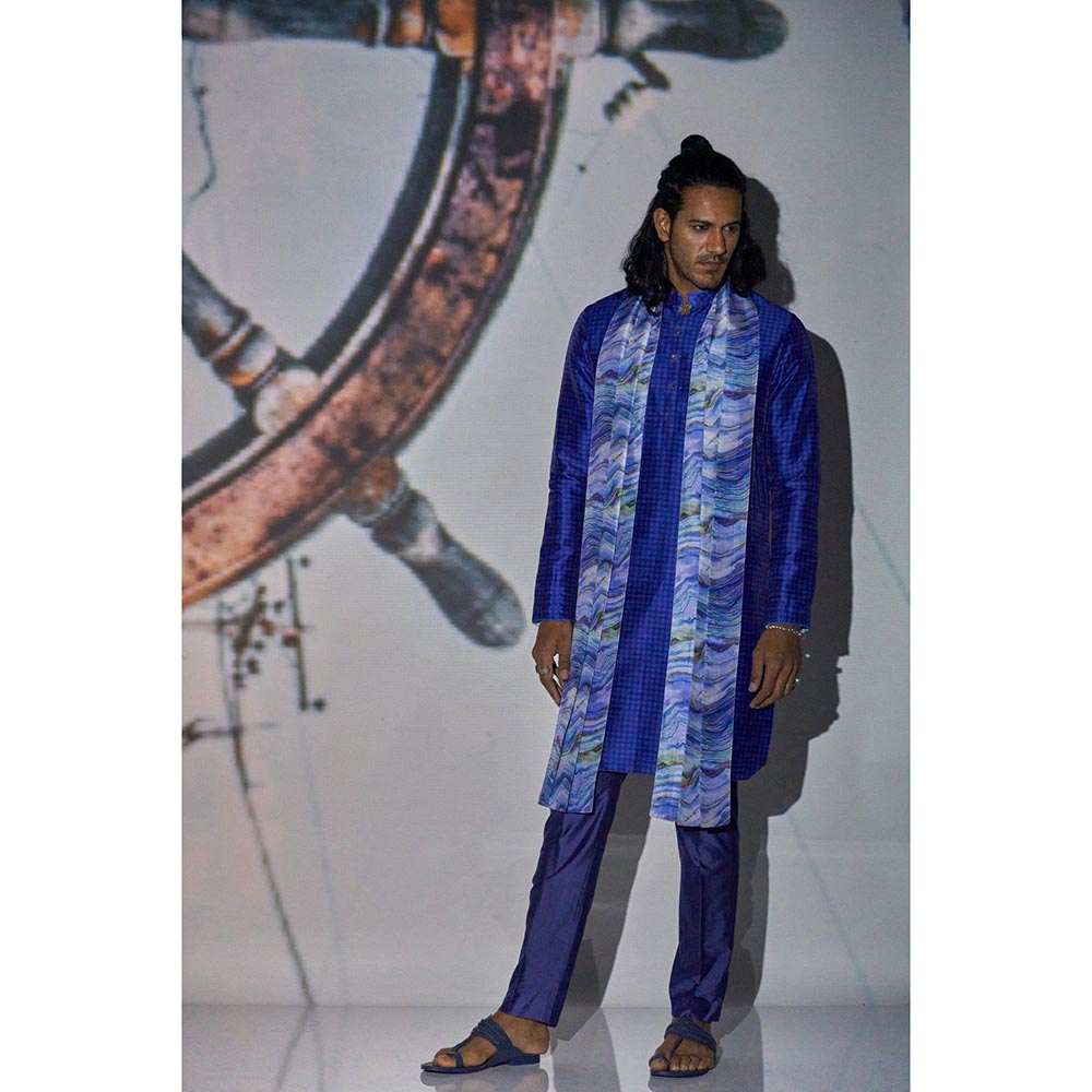 Bubber Blu Benson Prussian Navy Blue Kurta