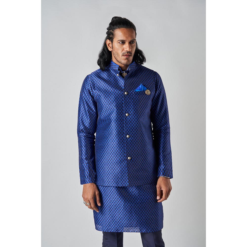 Bubber Blu Braiden Bandhi Orbit Navy Blue Nehru Jacket