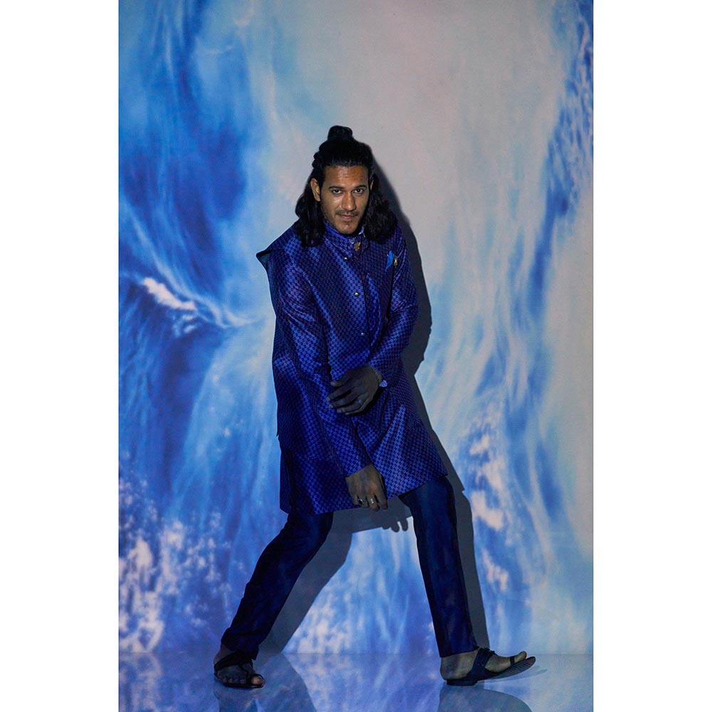 Bubber Blu Braiden Bandhi Orbit Navy Blue Nehru Jacket