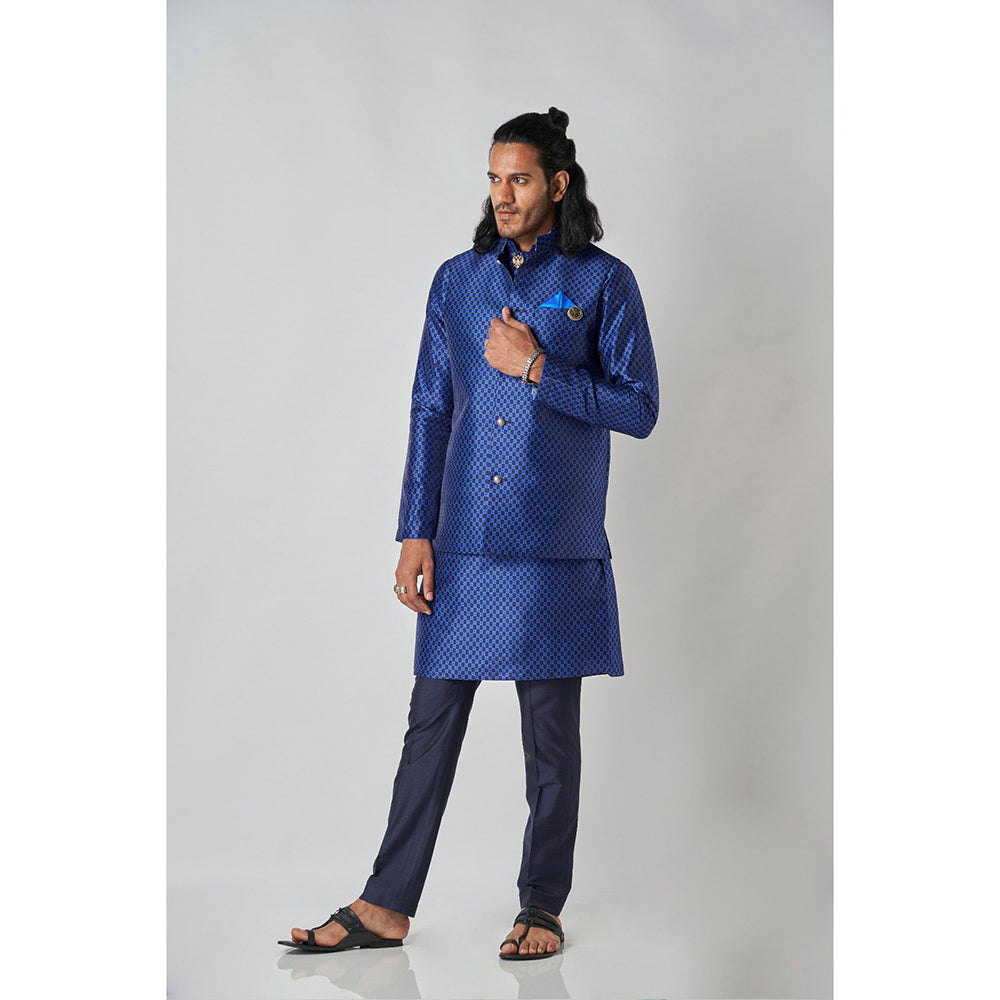 Bubber Blu Braiden Bandhi Orbit Navy Blue Nehru Jacket