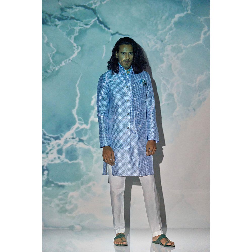 Bubber Blu Bastian Sky Compass Rose Kurta