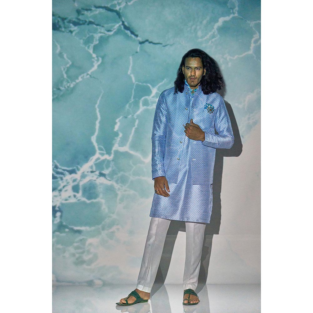 Bubber Blu Bastian Sky Compass Rose Kurta