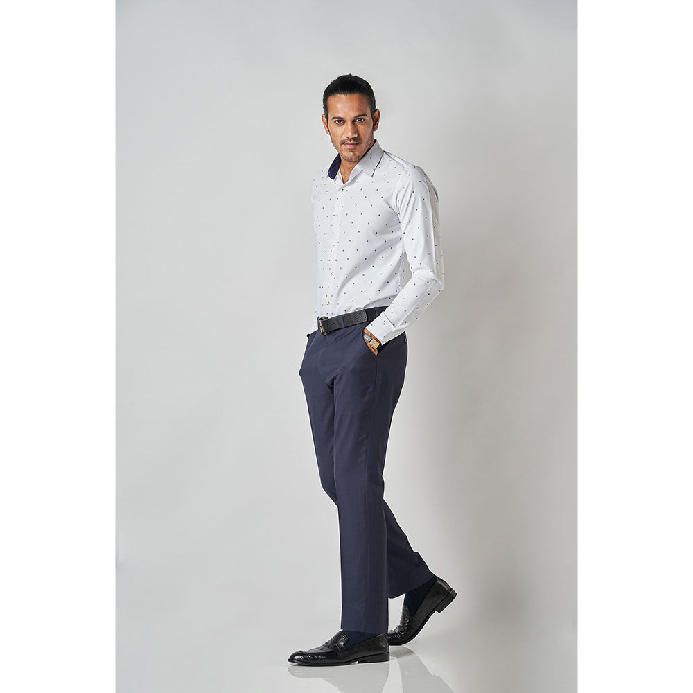 Bubber Blu Jonas White & Blue Bower Printed Shirt