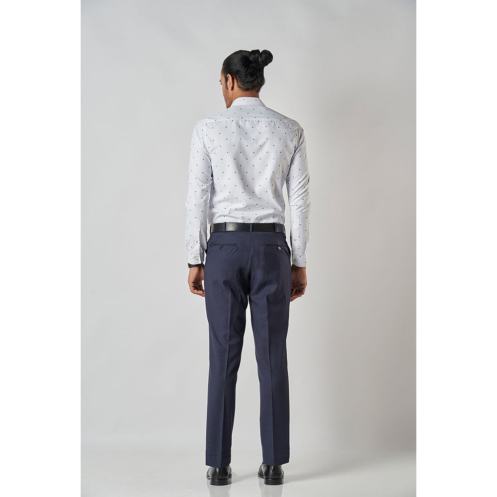 Bubber Blu Jonas White & Blue Bower Printed Shirt