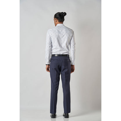 Bubber Blu Jonas White & Blue Bower Printed Shirt